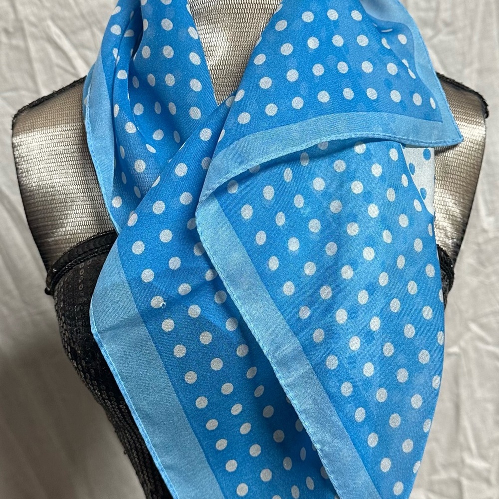 Blue Polka Dot Scarf